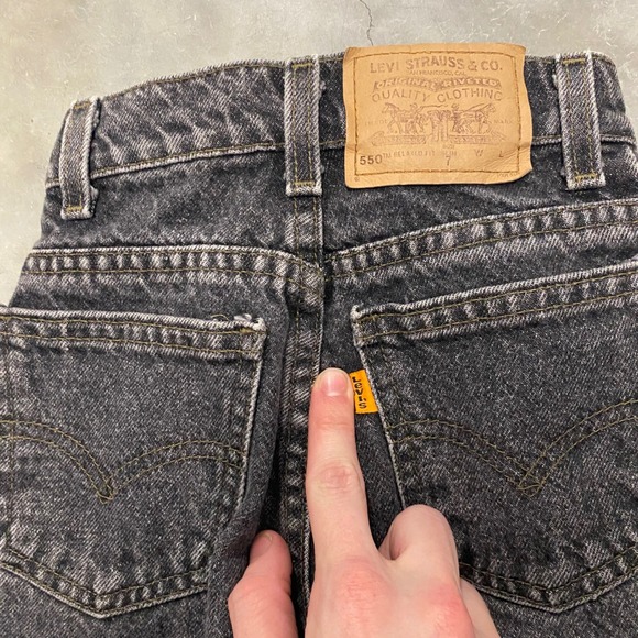 Kids Levis orange tab 550 Jeans Black Wash Size 7 Relaxed Fit Denim - Picture 4 of 4